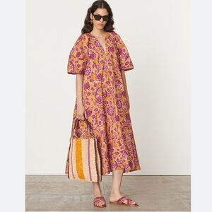 Vanessa Bruno Tuckernuck Brooklyn Dress NWT Safran Elegant Floral Maxi Dress